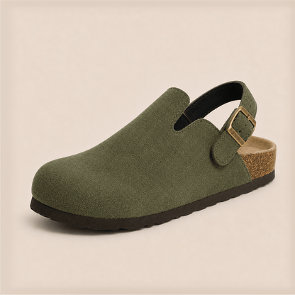 Genuine Suede Backstrap Clogs by Qom